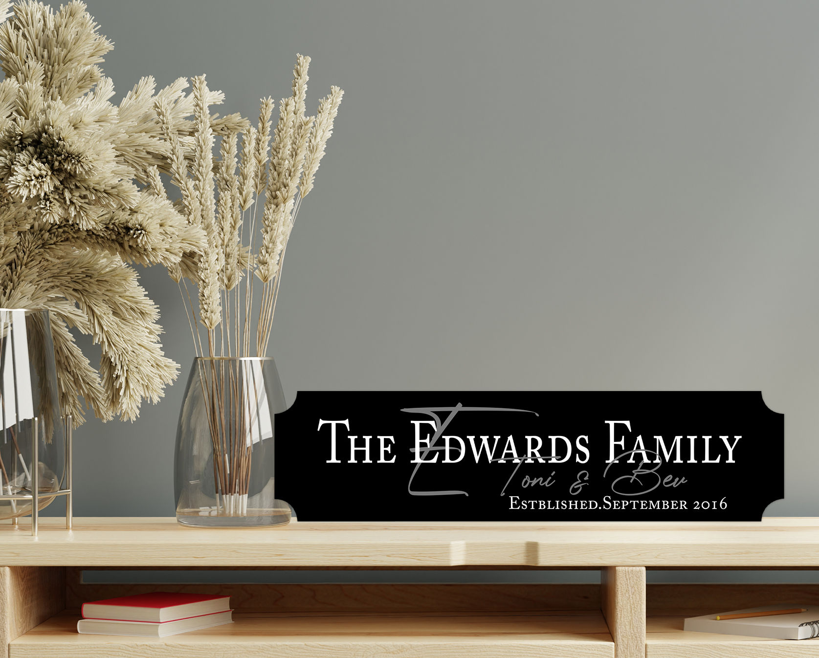 Black & White Acrylic Station Sign