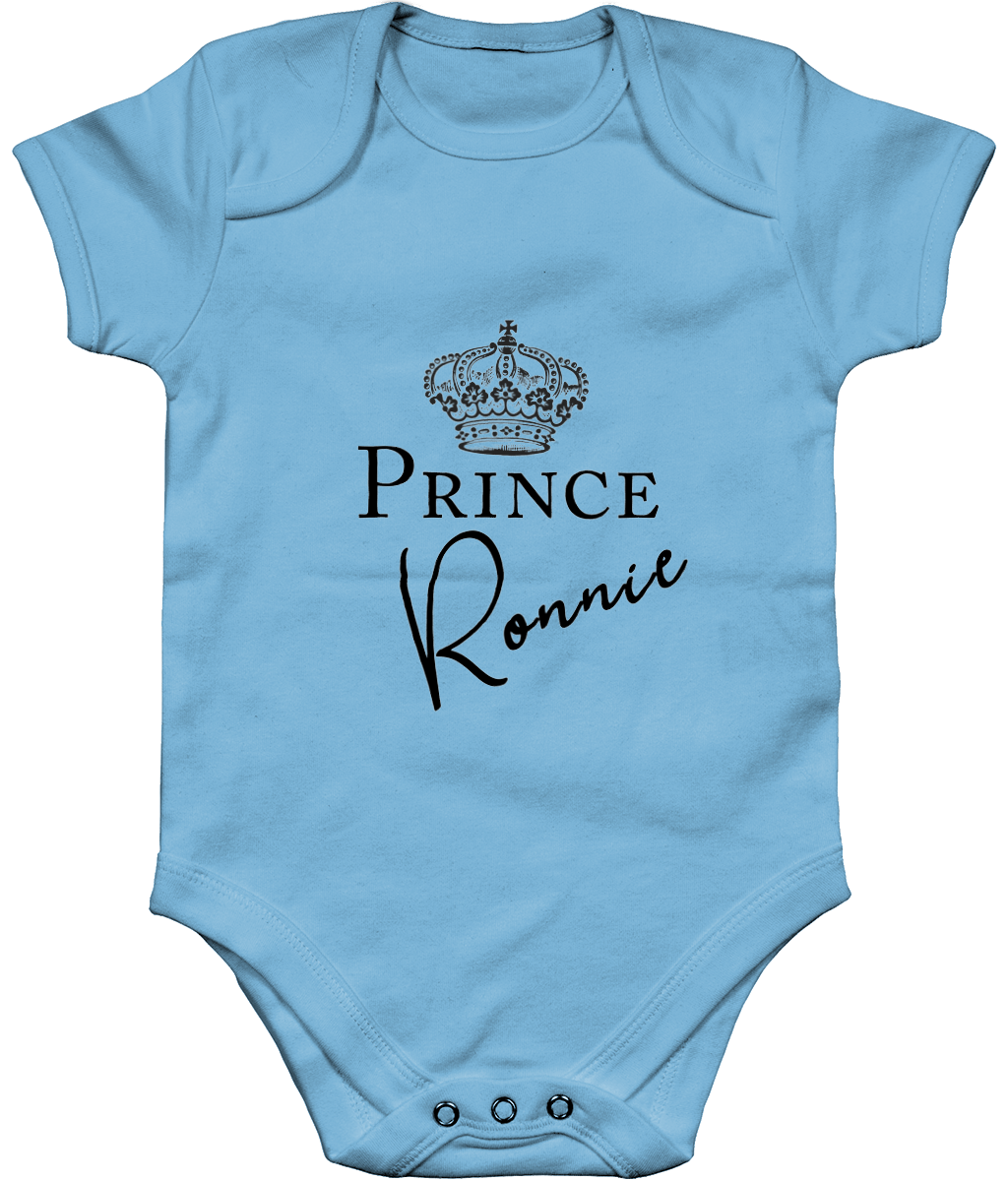 Prince Crown Short Sleeve Baby Bodysuit