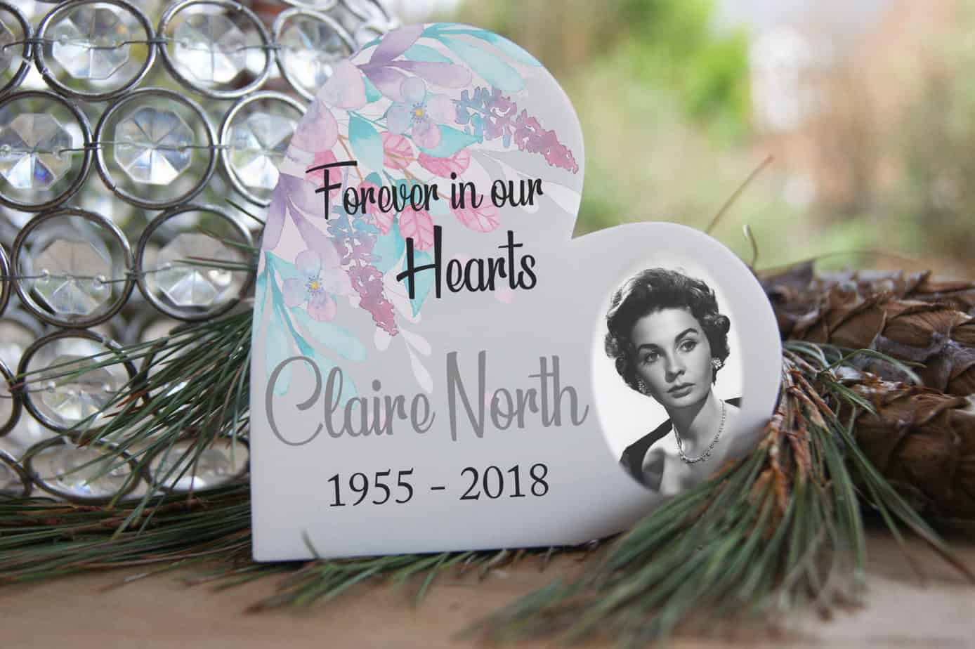 Personalised Forever In Our Hearts Freestanding Acrylic Heart