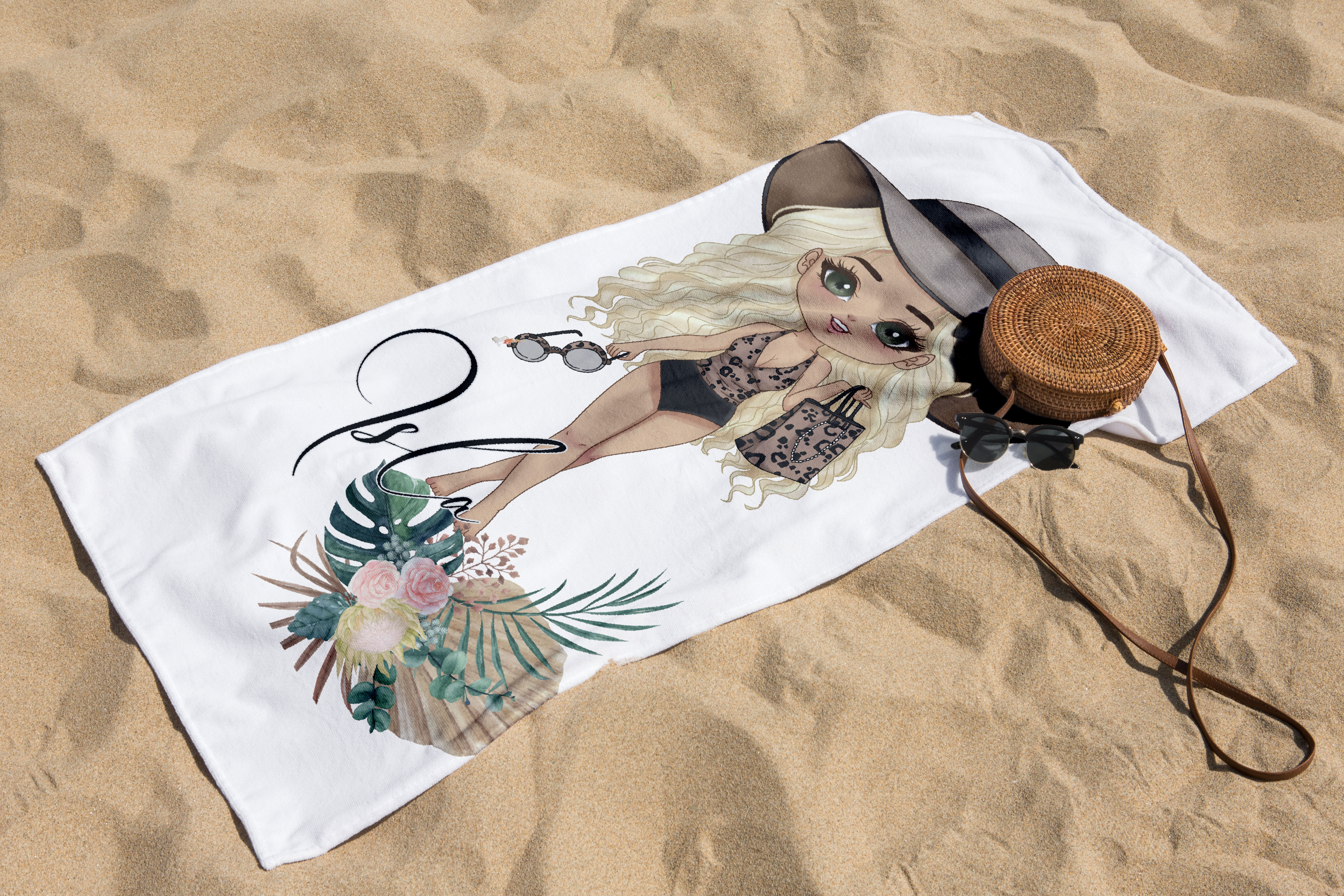 Beach Babe Personalised Beach Towel