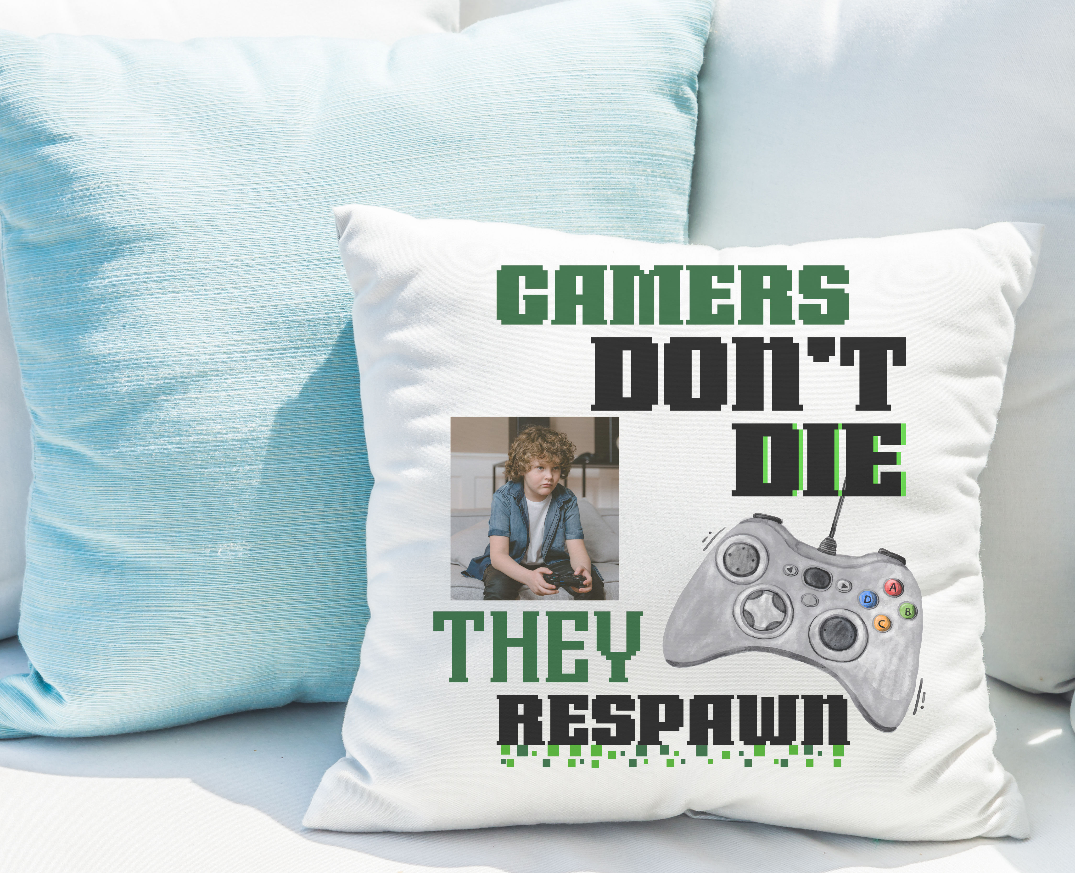 Gamers Don't Die Photo Cushion