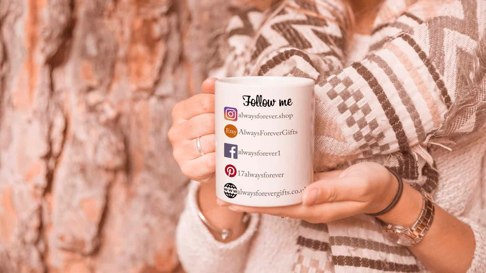 Personalised Social Media Follow Me Mug