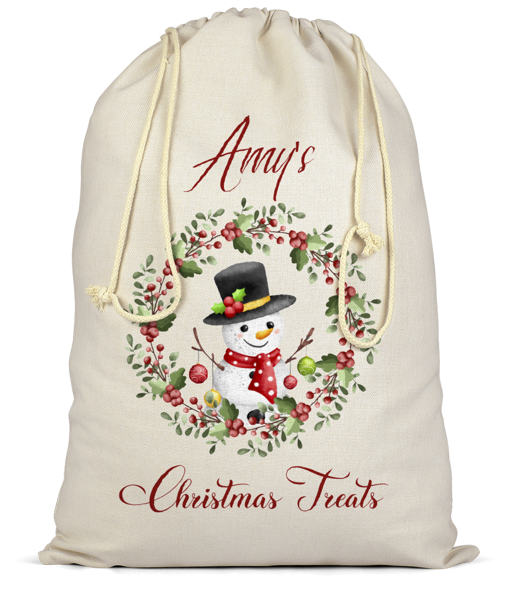Personalised Christmas Treats Drawstring Sack