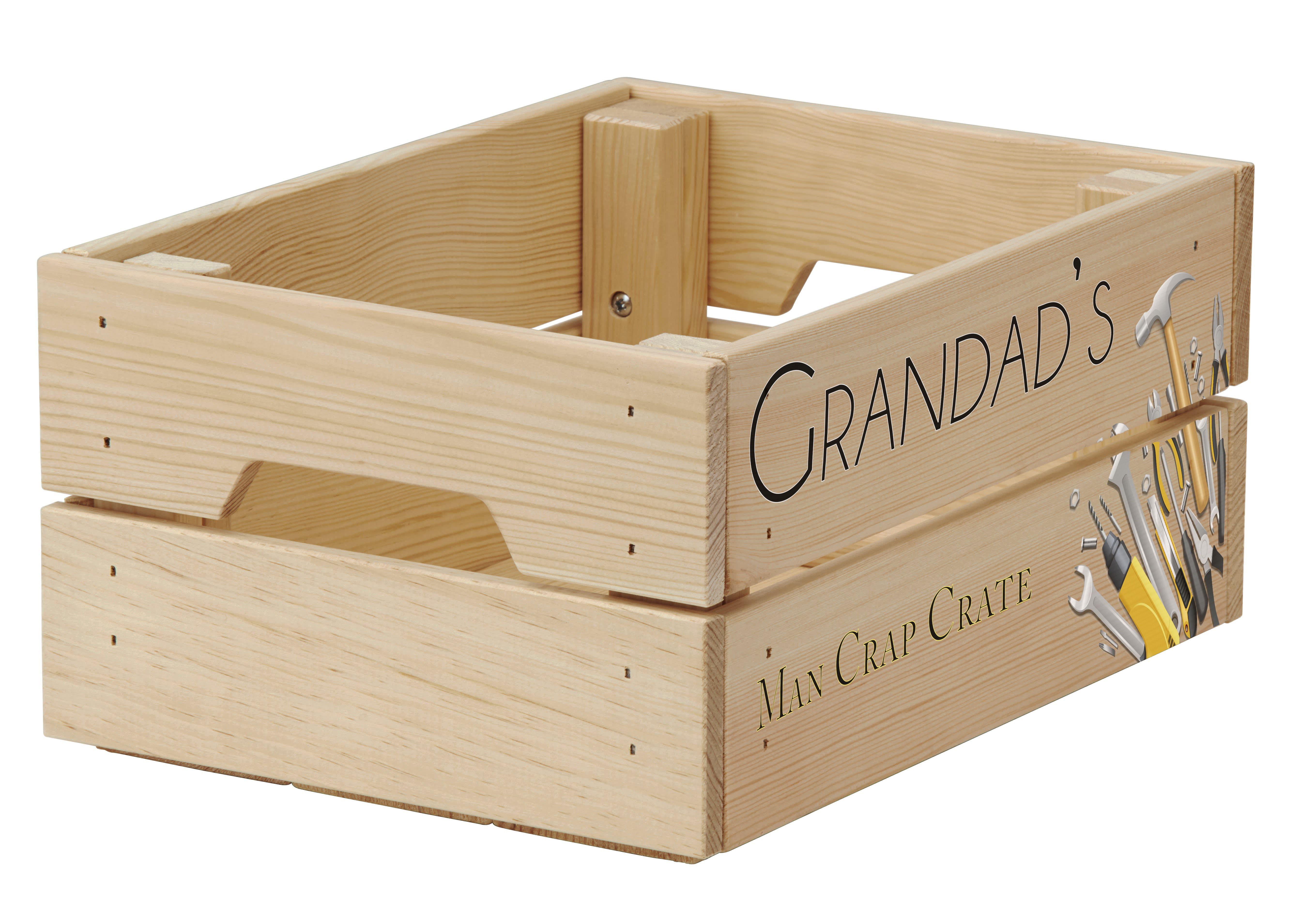 Man Crap Wooden Personalised Crate