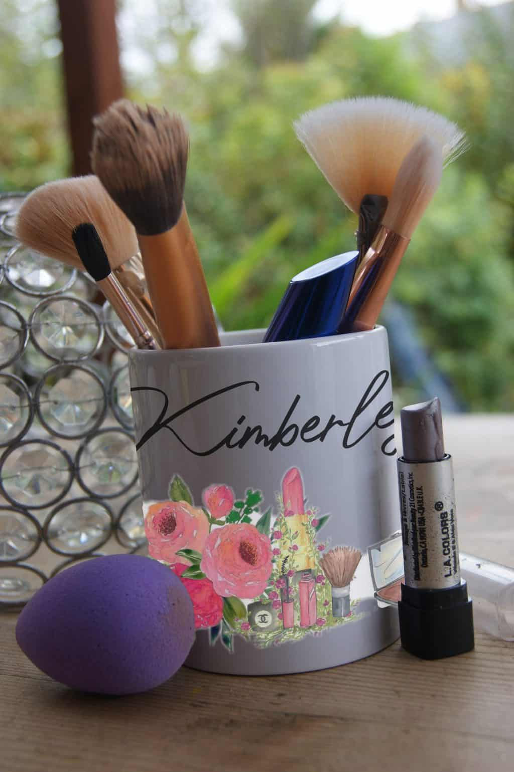 Watercolour Make Up Ceramic Pot