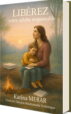 Une mère aimante contemple l’horizon, berçant dans ses mains son enfant endormi, paisible et en totale sécurité intérieure.