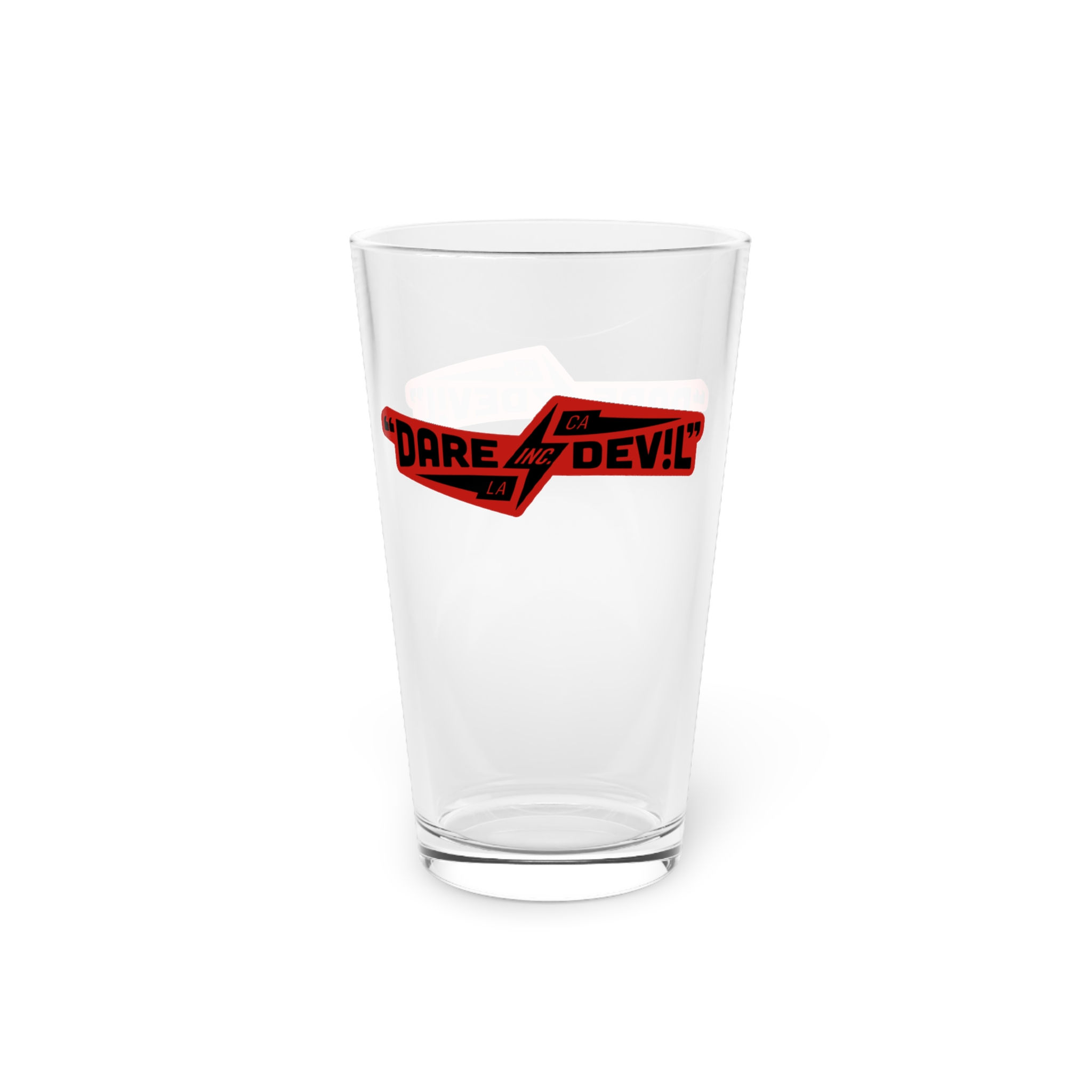 DARE DEVIL INC Pint Glass - Red