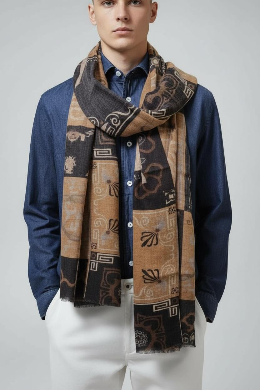 Miniature : Echarpe " Gierre Milano" damier noir et marron