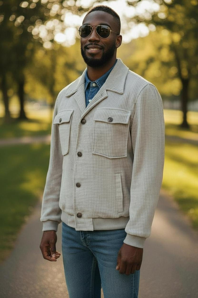 Blouson velours cotelé crème "Jerry Key"