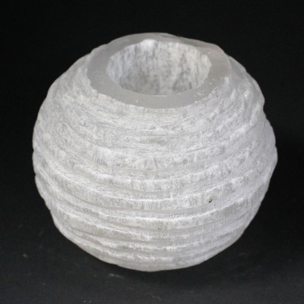 Miniatura: Candelero Selenita Bola de Nieve - 8 cm