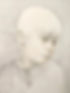 Watercolor portrait of a young boy using an unsaturated monochromatic color palette.