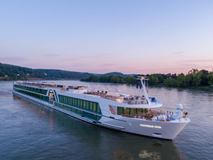 amadeus river cruise ship at sunset
