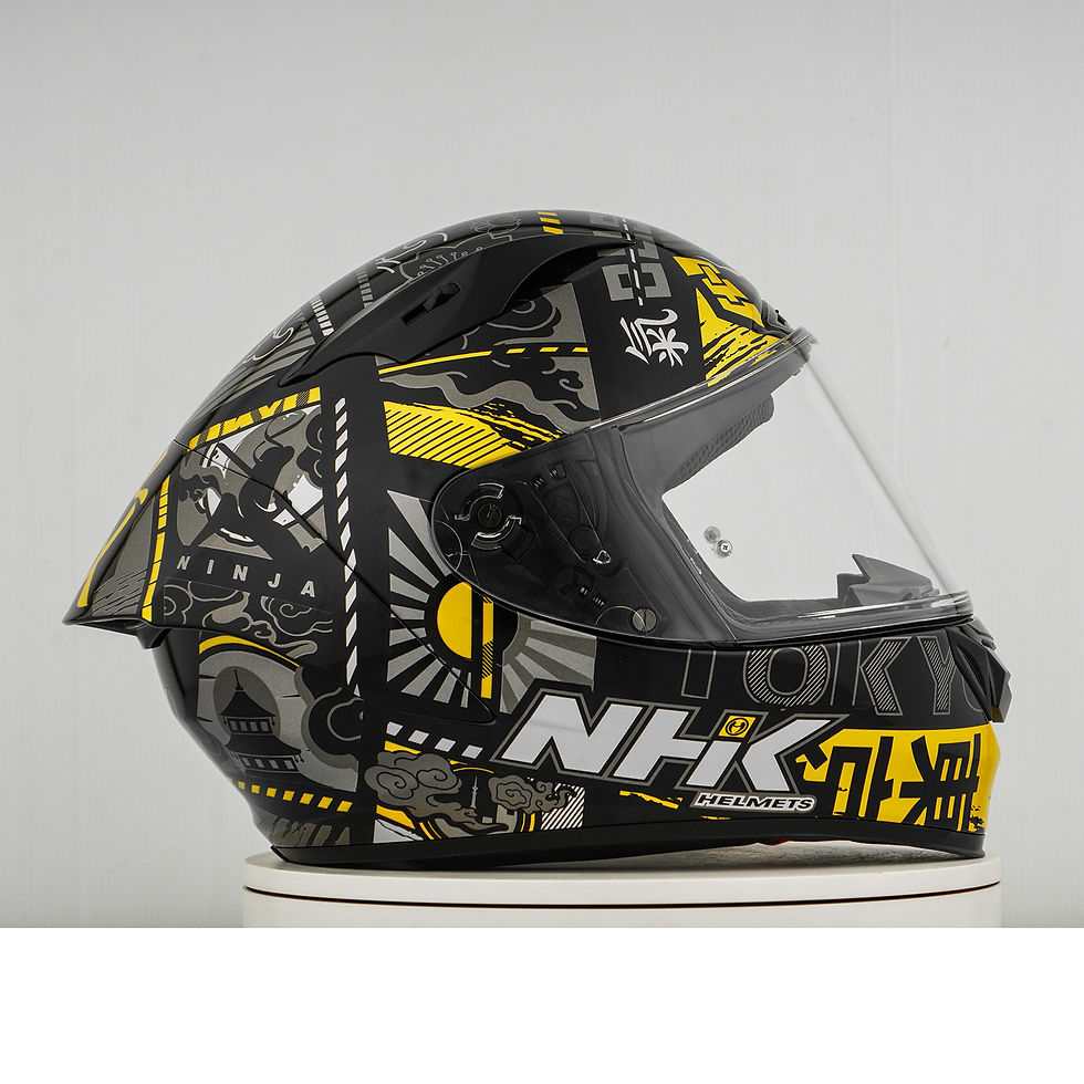 الصورة المصغرة: NHK GP-R Tech Race Helm Bushido Black/Gold