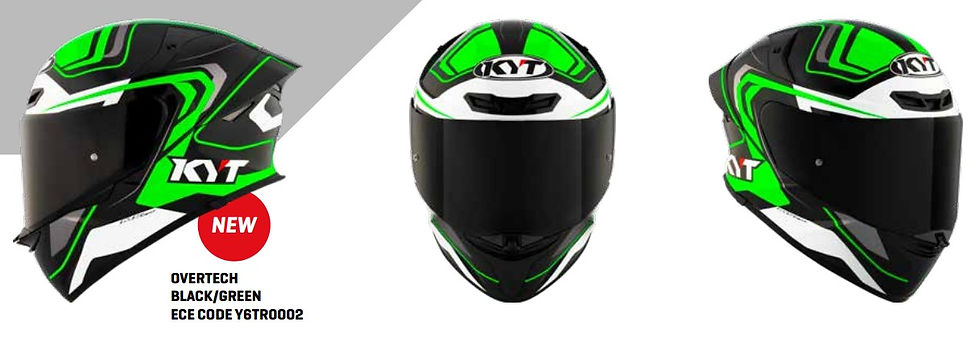 Miniature : Casque KYT TT-Revo Overtech Noir Vert Y6TR0002