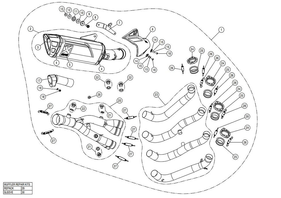 Thumbnail: Akrapovic Racing Line (Stainless Steel) Yamaha YZF-R1/M (15-23) S-Y10R15-APLT