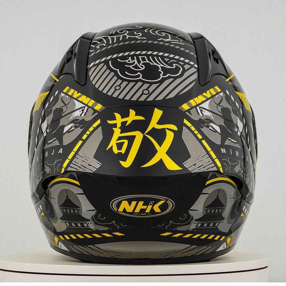 الصورة المصغرة: NHK GP-R Tech Race Helm Bushido Black/Gold