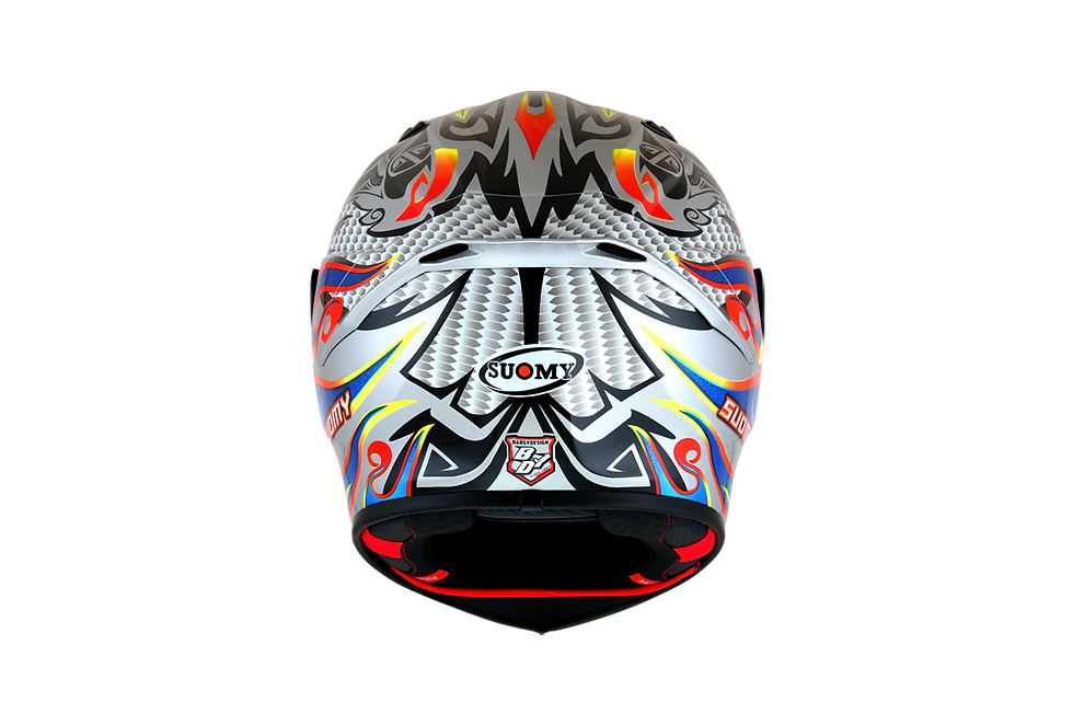 Thumbnail: Suomy Track-1 Helmet Flying Glossy Silver/Red/Blue/Yellow K6T10005