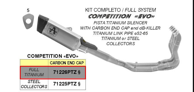 Miniaturbild: Arrow Komplettanlage Pista (350mm) Titanium BMW M1000RR (21-24) 71226PTZ