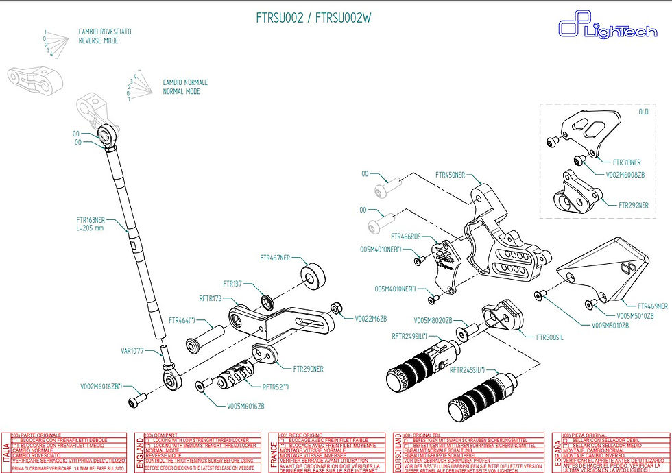الصورة المصغرة: Rearset LighTech Suzuki GSX-R 600/750 (11-17)