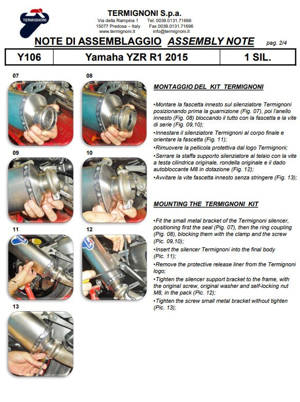 Miniatura: Zapatillas Termignoni Slip-On Carbono Yamaha YZF-R1/M (15-20)