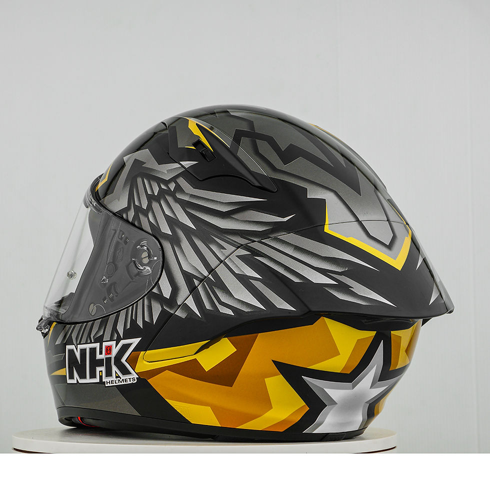 الصورة المصغرة: NHK GP-R Tech Race Helm Wing Star Black/Gold