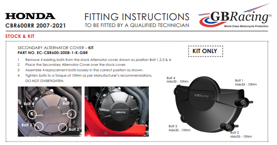 الصورة المصغرة: مجموعة واقيات غطاء المحرك الكاملة GBRacing KIT Honda CBR 600 RR (07-16)