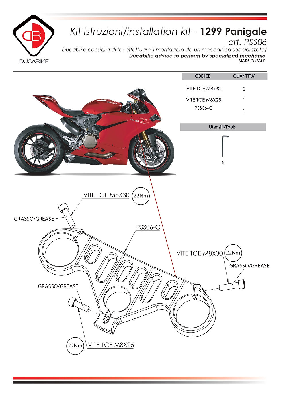 الصورة المصغرة: جسر الشوكة (TOP) Ducabike Ducati Panigale 959 (16-19)