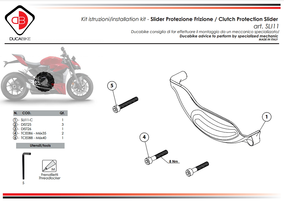 الصورة المصغرة: حامي القابض الألومنيوم Ducabike Ducati Panigale V2 955 (20-23)