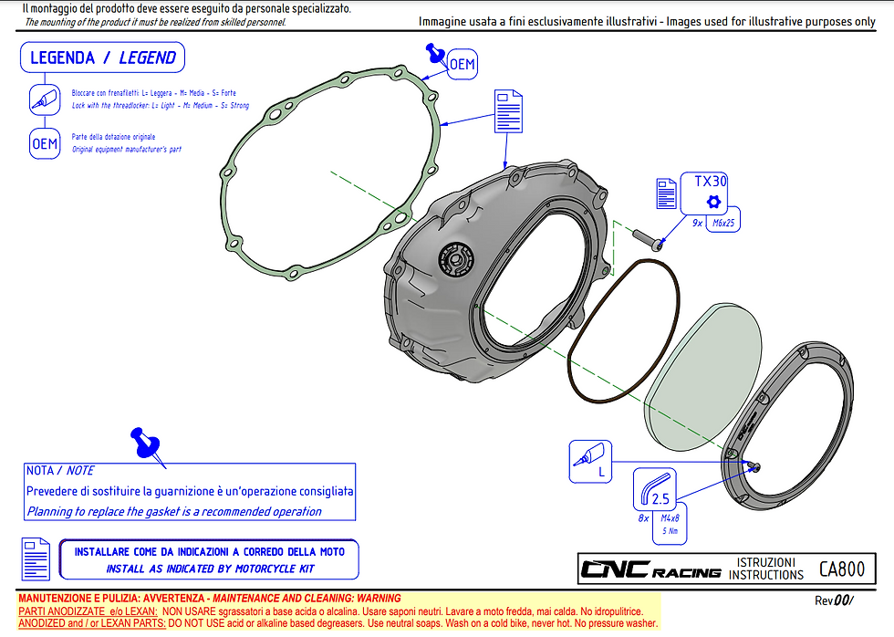 Miniaturbild: Kupplungsdeckel blau CNC Racing für BMW S1000RR K46 (09-18)