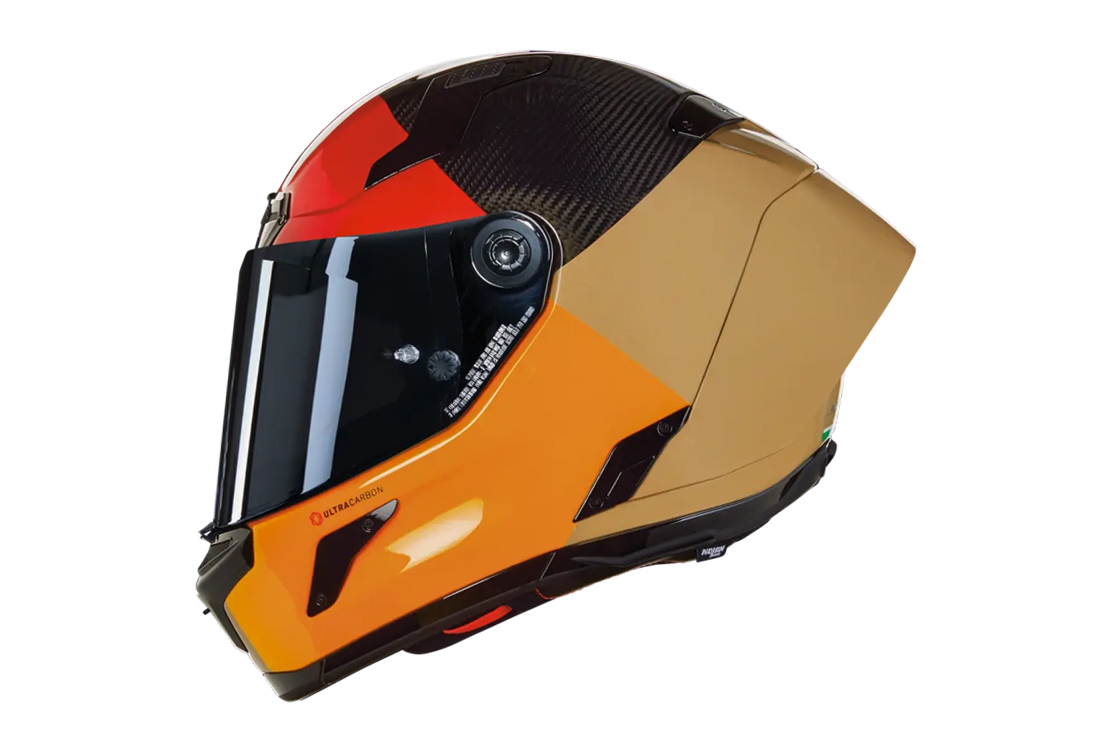 Casque Nolan X-804 RS Ultra Carbon Orange/Sable/Rouge Blocco 349
