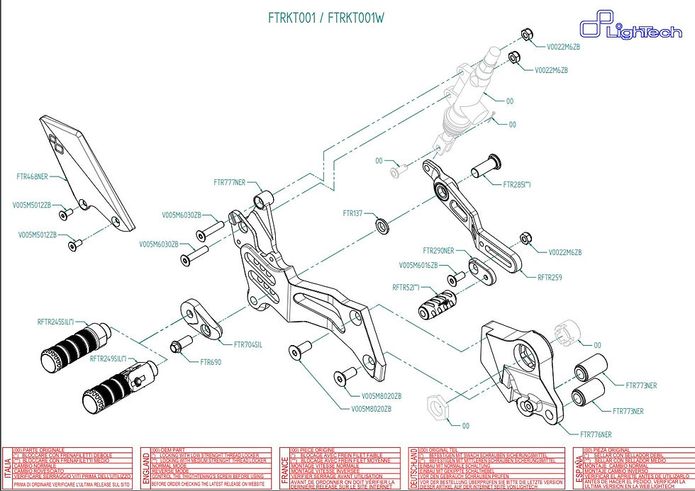 Miniaturbild: Fußrastenanlage LighTech KTM RC 390 (17-20)
