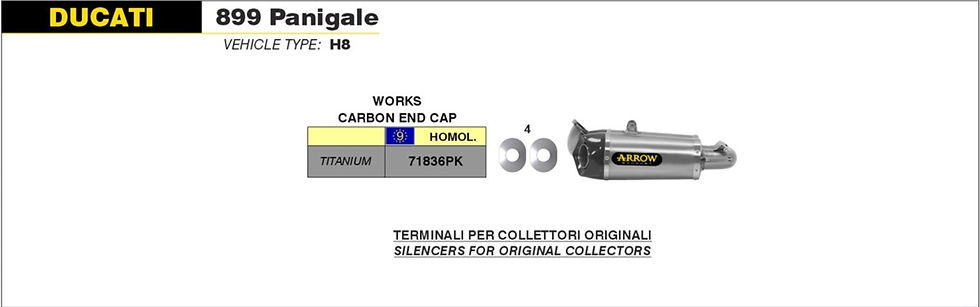 الصورة المصغرة: سهم تيتانيوم سهل الارتداء Ducati Panigale 899 (13-16) 71836PK