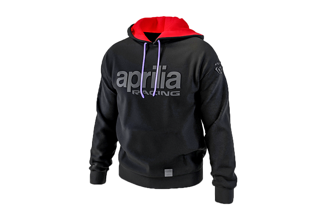 Aprilia Racing sudadera con capucha negro Travel Line 2024 hombre IXON