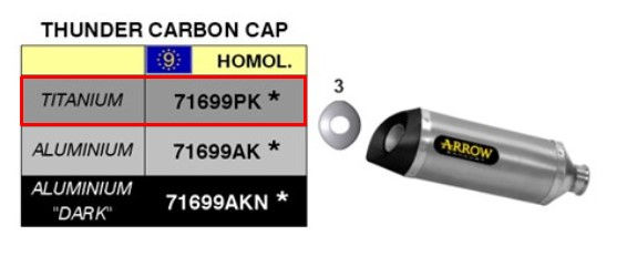 Miniaturbild: Arrow Slip-On Thunder Titanium Yamaha YZF-R6 Rj15 (08-16) 71699PK