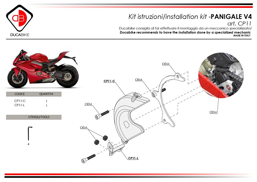 Miniatura: tapa piñón Ducabike Ducati Panigale V4/S/R (18-22)