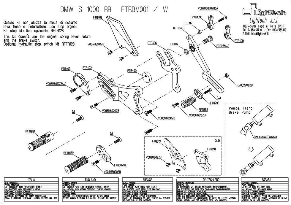Thumbnail: Footrest system from LighTech for BMW S 1000 RR (09-14) (with ABE)