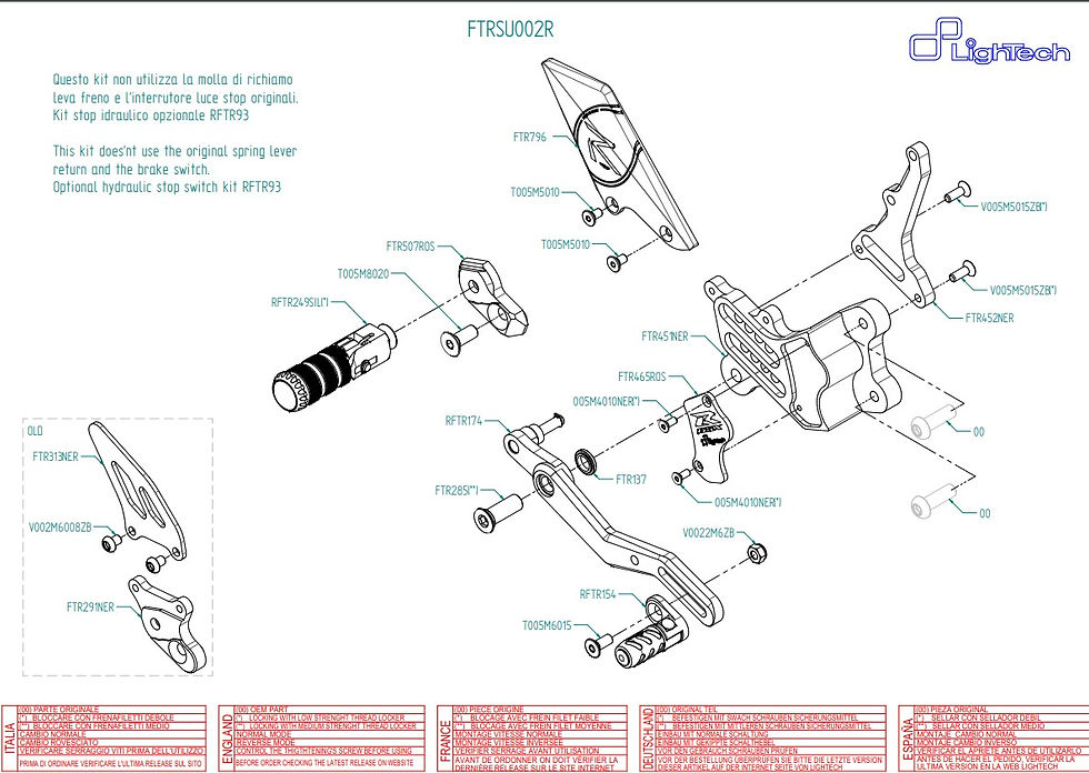 Thumbnail: Rearset "R" from LighTech for Suzuki GSX-R 600/750 (11-17)