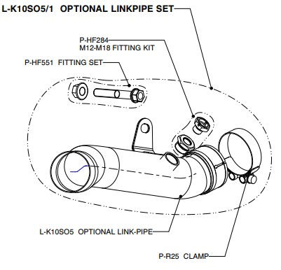 Miniature : Tube intermédiaire Akrapovic (inox) Kawasaki ZX-10R (11-15) L-K10SO5/1