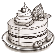 an icon depicting dessert sketched in pe
