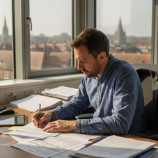 Essex office professional working on resilience worksheet