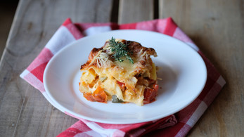 vegan, gesund, healthy, online, Kochkurs, Kochbuch, Auflauf, Lasagne, lecker, angerichtet, Portion, Teller