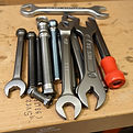bolts, wrenchces, tools