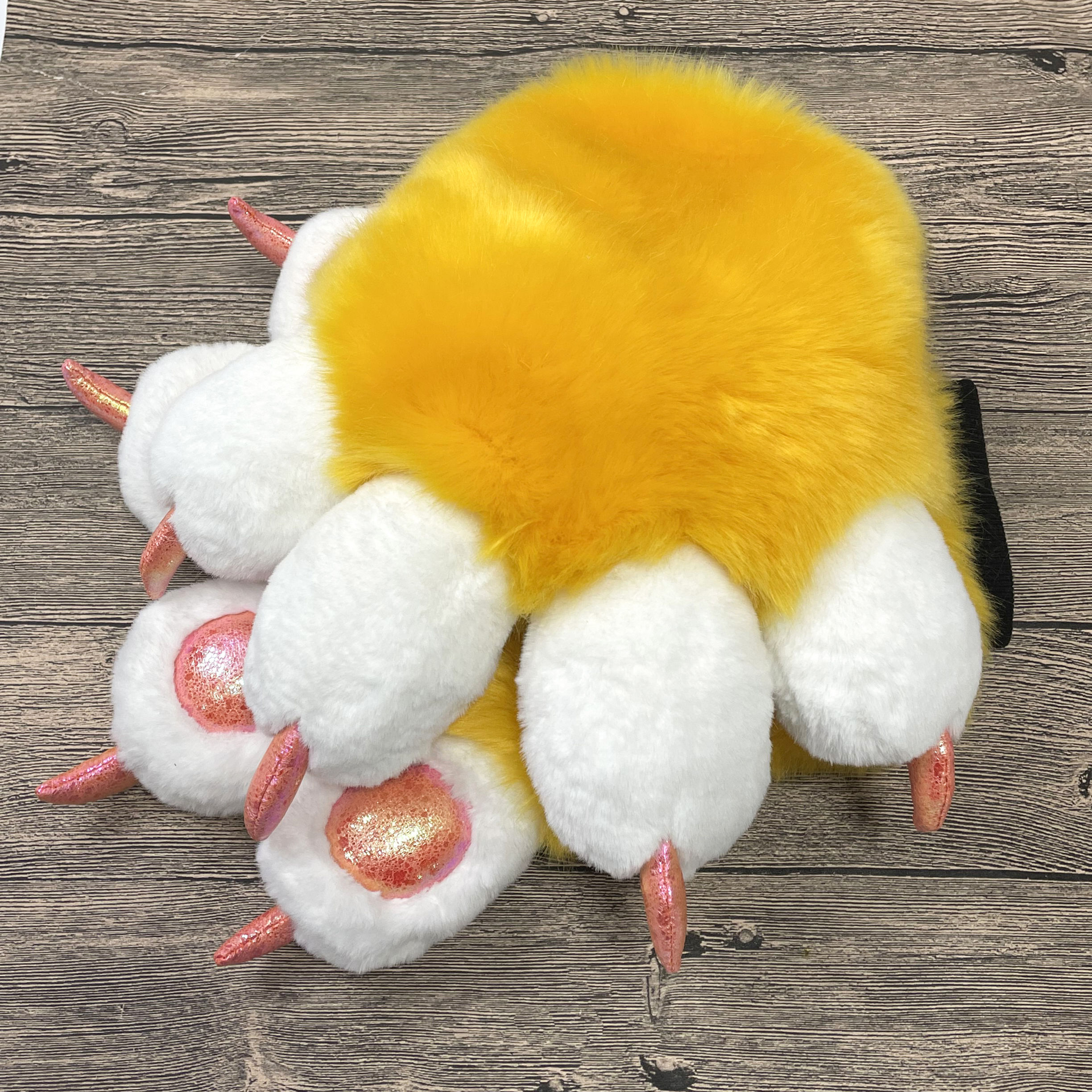 Gold with Pink Paw pad Fursuit Paws Fursuits Partials Cosplay Costum