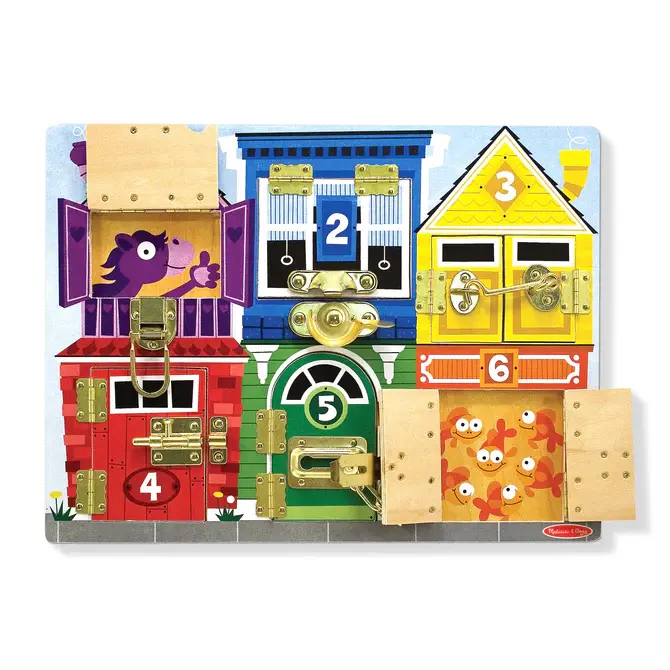 Thumbnail: Rent Melissa & Doug Wooden Latches Board from Playchest singapore toy rental