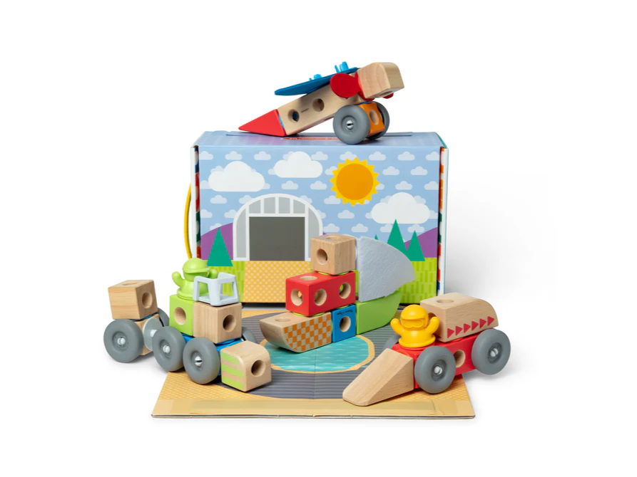 Rent Melissa & Doug Blockables Vehicles Playset from Playchest singapore toy rental