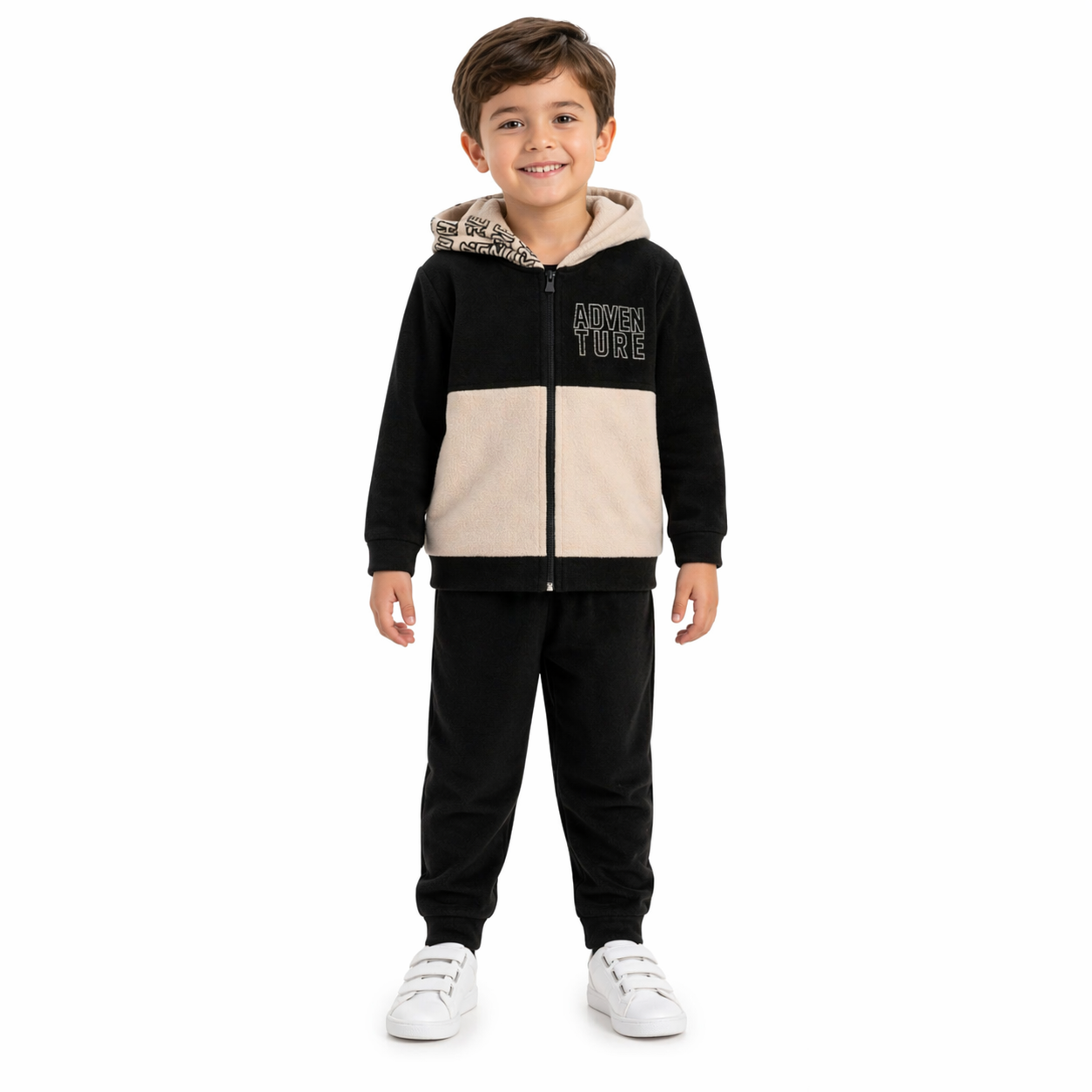 Conjunto Infantil Menino Bouclê Adventure com Capuz 4 6 8
