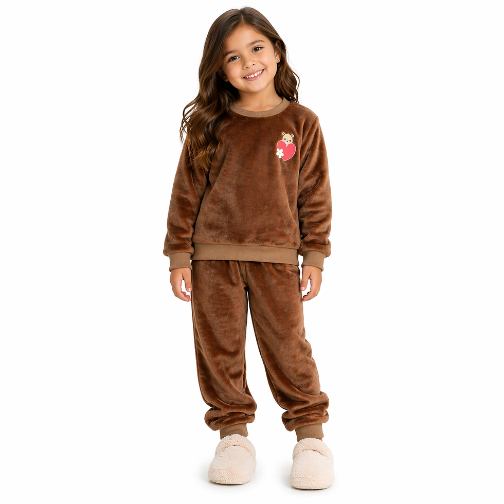 Miniatura: Conjunto Infantil Pelúcia Fleece Menina Inverno 4 6 8