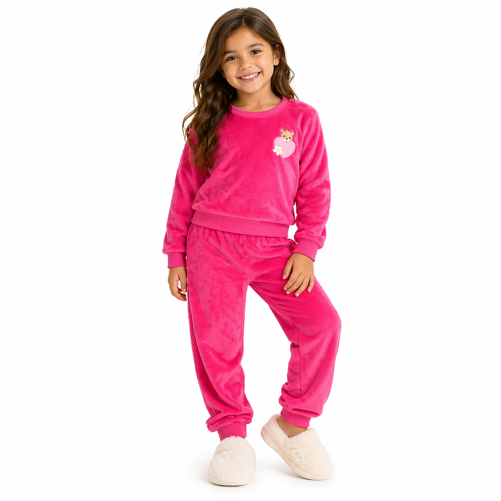 Miniatura: Conjunto Infantil Pelúcia Fleece Menina Inverno 4 6 8