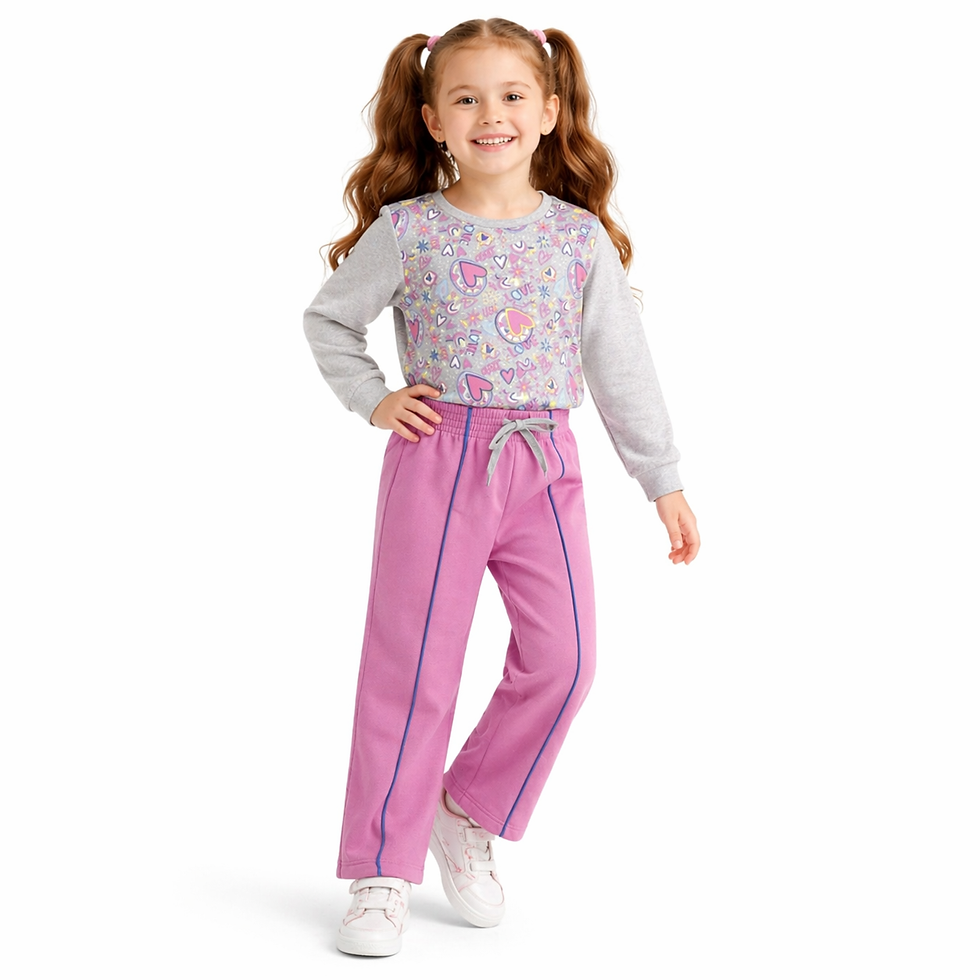 Miniatura: Conjunto Moletom Peluciado Infantil Menina Calça Flare 4 6 8
