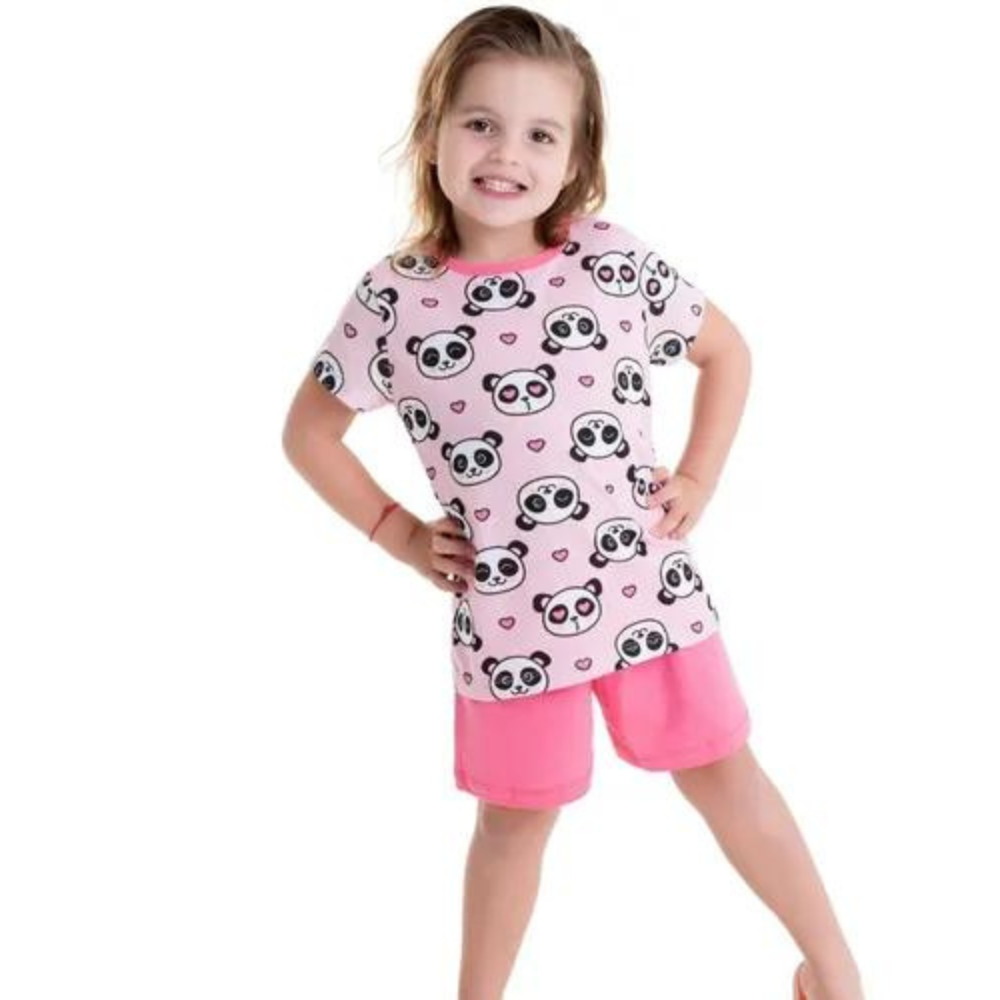 Pijama Infantil Verão Menina Algodão 4-6-8